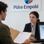 demandeur d emploi assis devant conseiller pole emploi