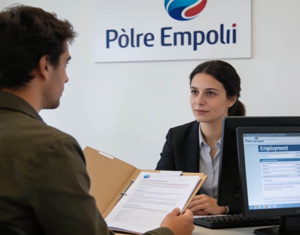 demandeur d emploi assis devant conseiller pole emploi