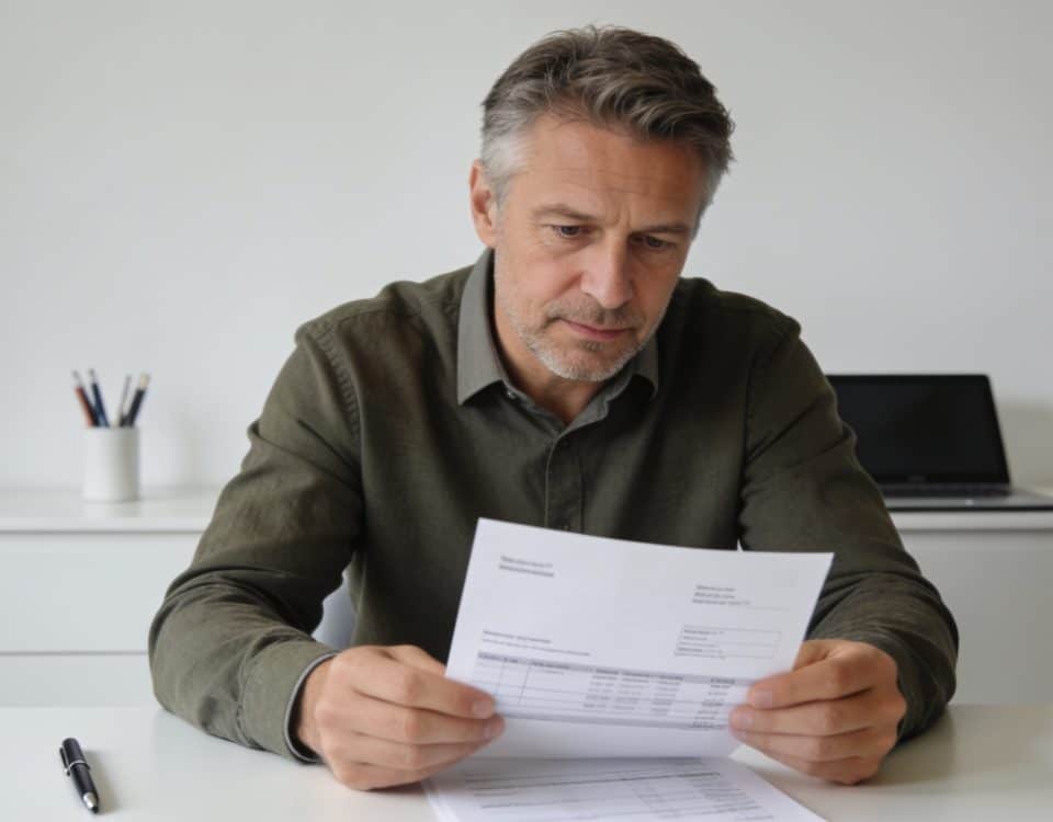 employe de bureau allemand consultant ses fiches de paie
