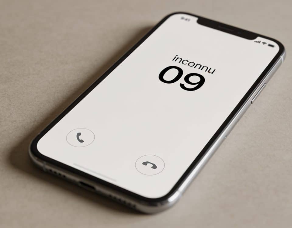 smartphone affiche écran appel inconnu 09 en gras