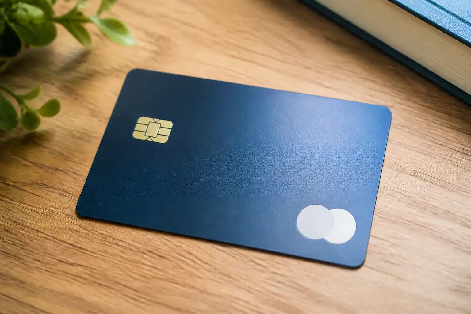 Carte bancaire posee a plat montrant numero et details imprimes