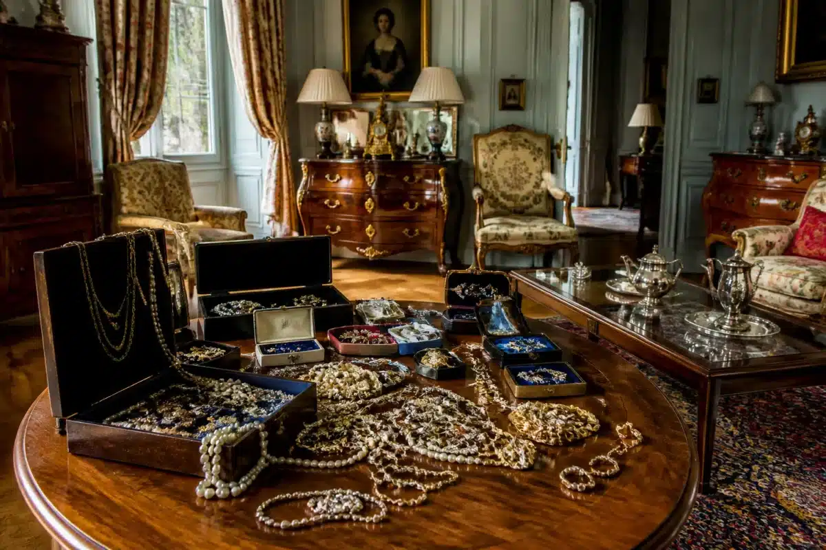 Bijoux et meubles anciens attendant partage successoral légal