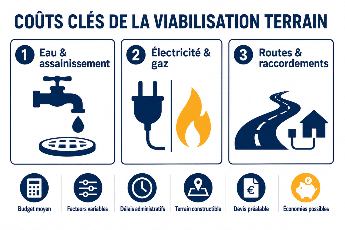 Coûts clés de la viabilisation terrain