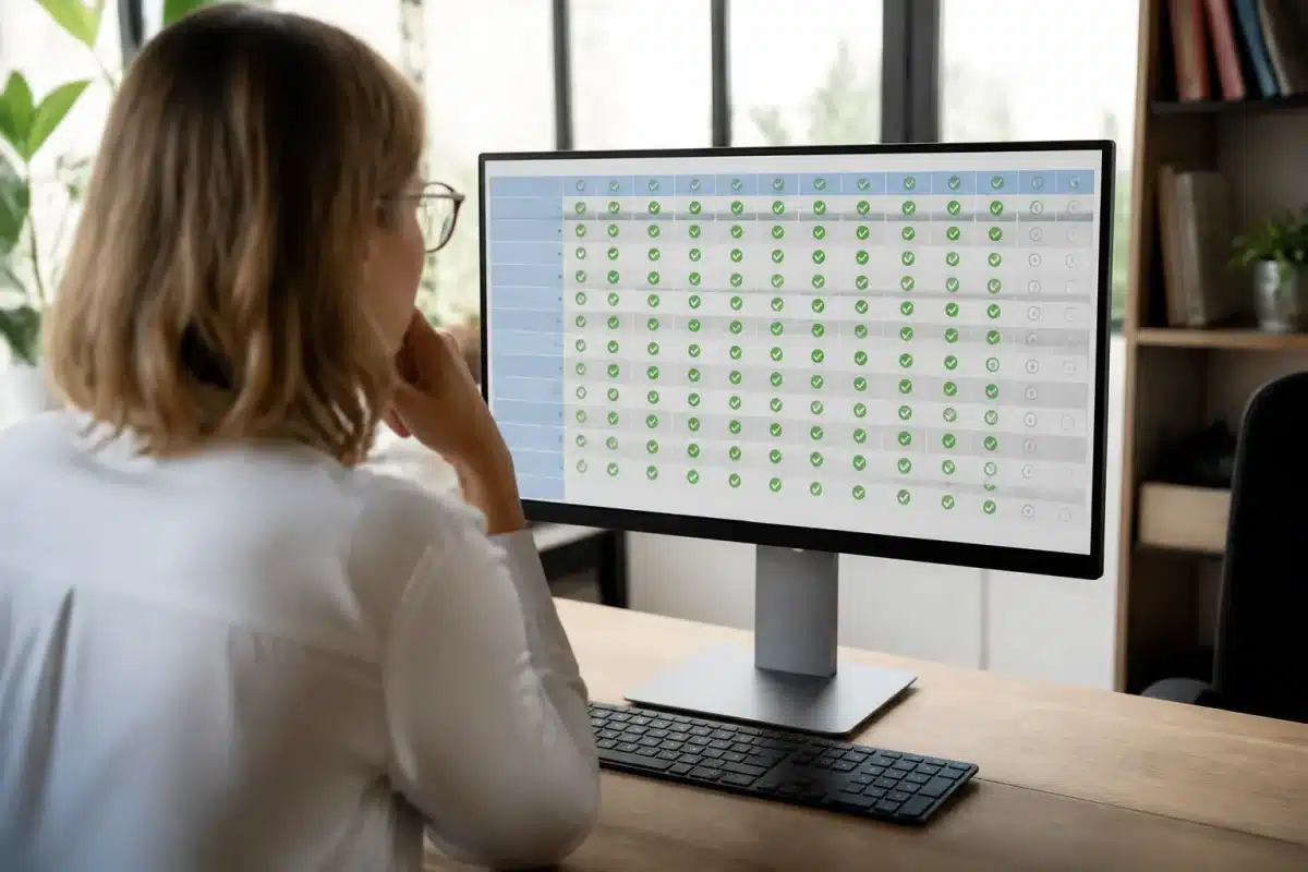 Ecran ordinateur affichant releve trimestres validation carriere professionnelle