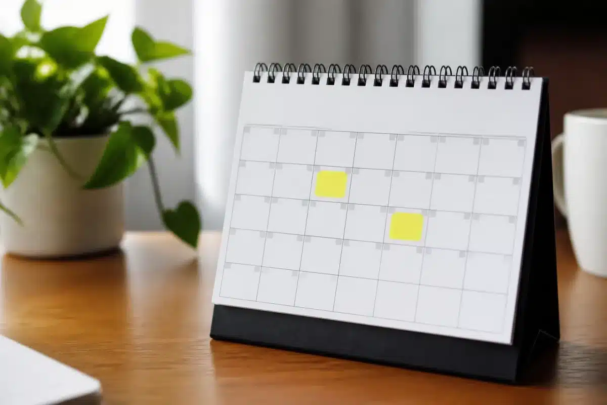 Calendrier pension avec deux dates novembre janvier surlignees