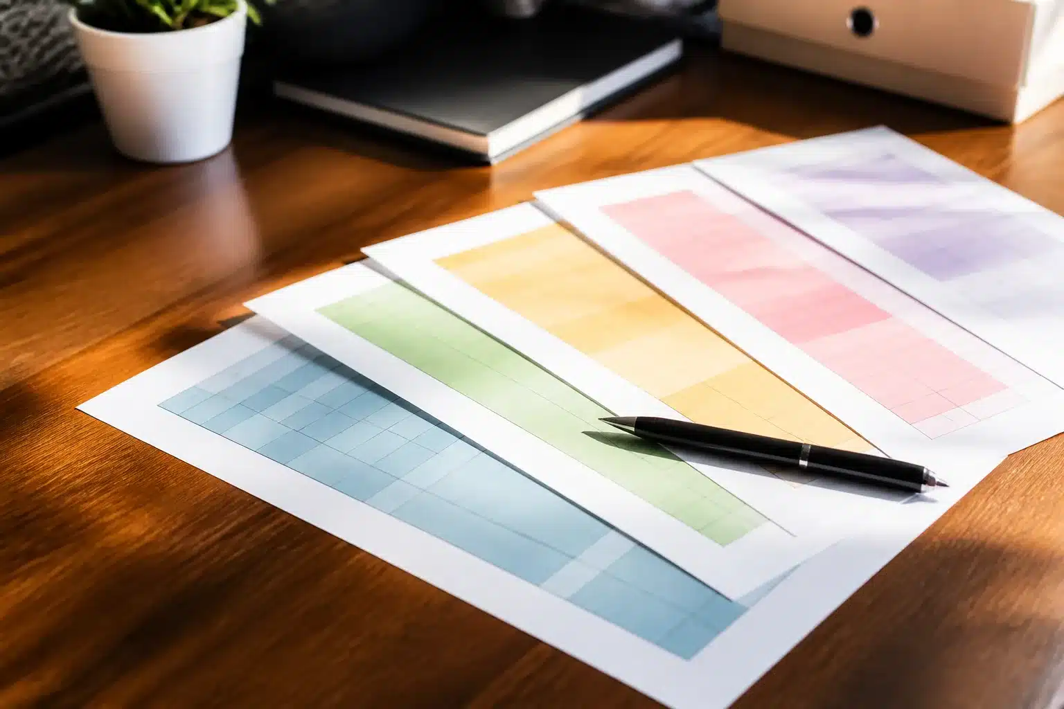 Documents comparatifs de tarifs etaleges sur table avec stylo noir
