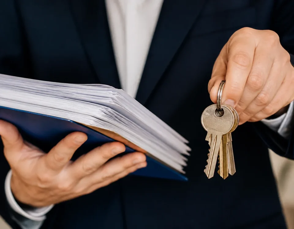 Mains tenant documents financiers et cles de maison