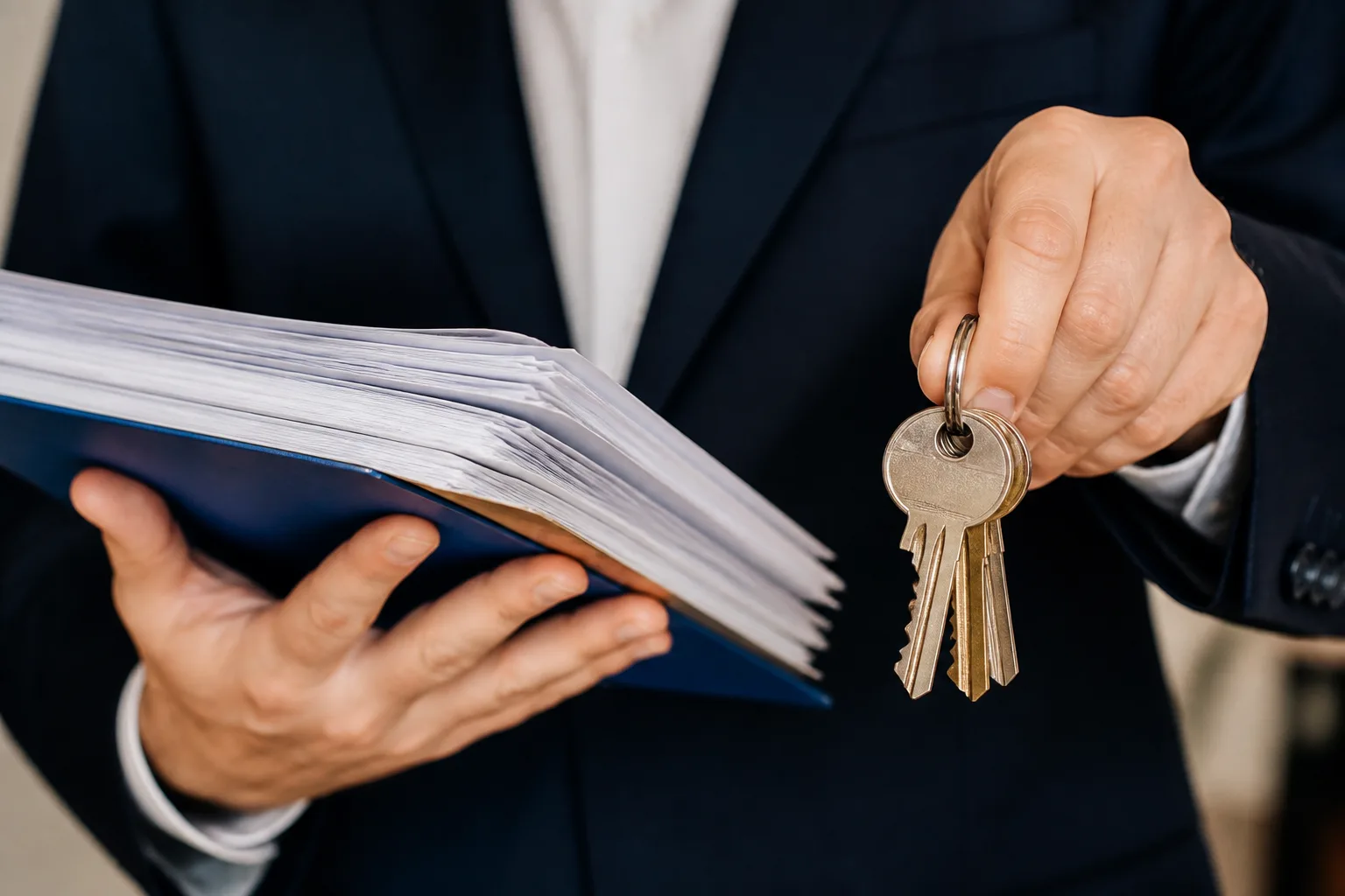 Mains tenant documents financiers et cles de maison