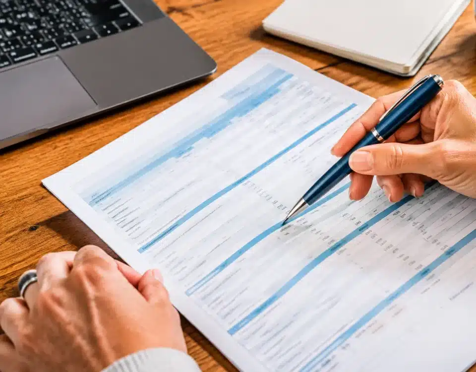Document administratif ouvert montrant relevé carrière avec stylo pointant ligne spécifique