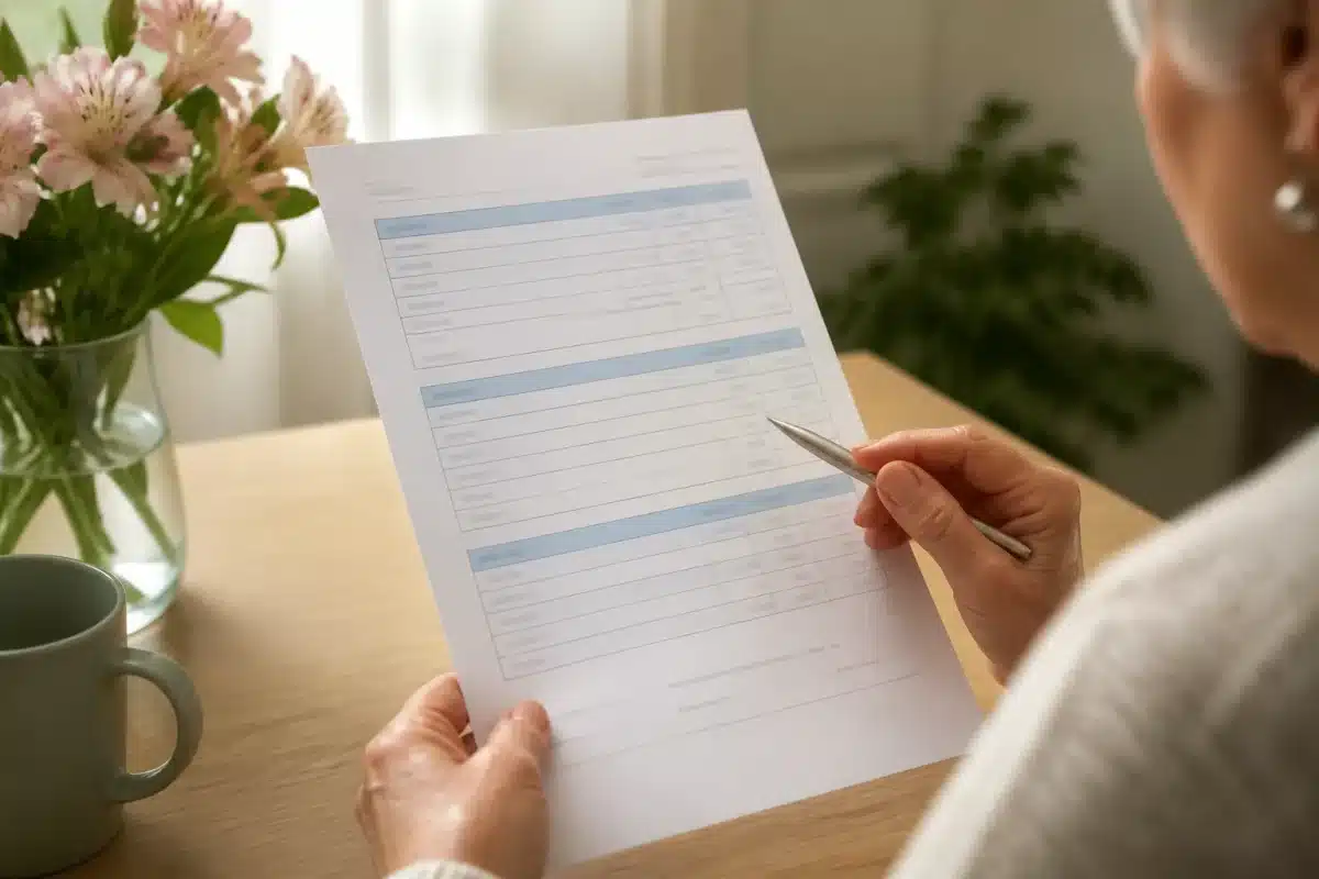 Document facturation maison retraite avec trois sections tarif détaillées