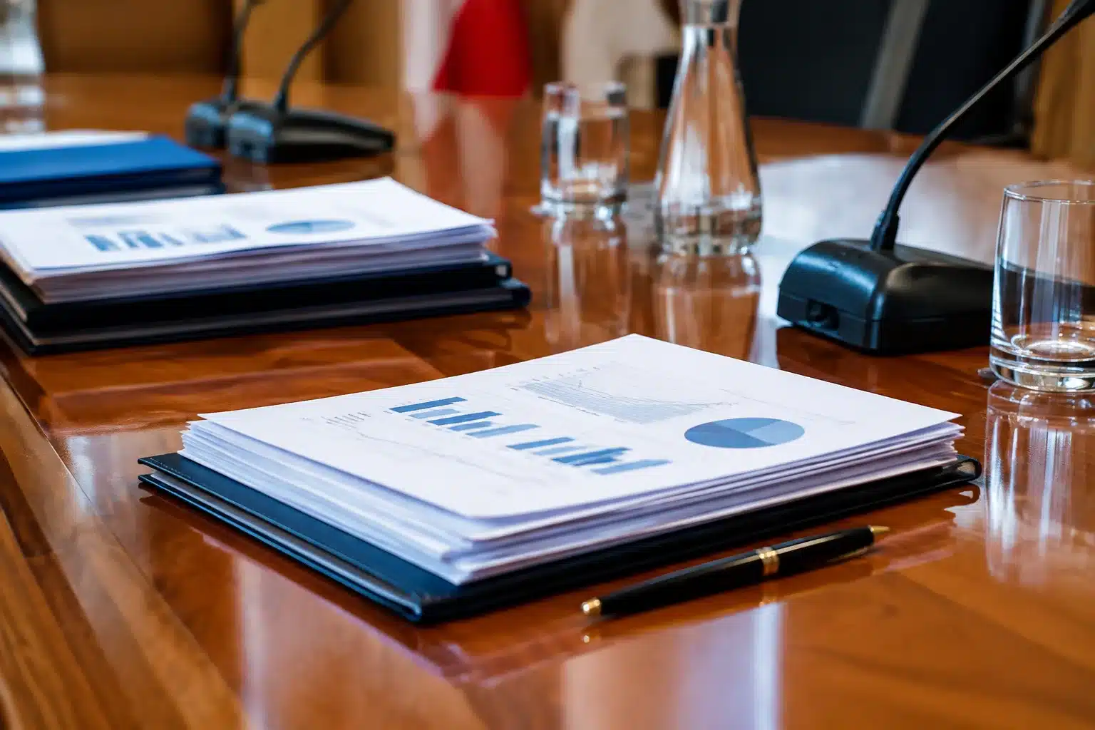Documents de politique salariale poses sur table gouvernementale