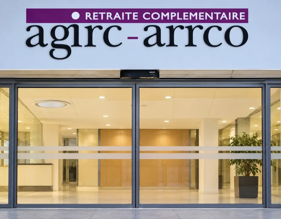 Façade d’un accueil Agirc-Arrco de la retraite complémentaire