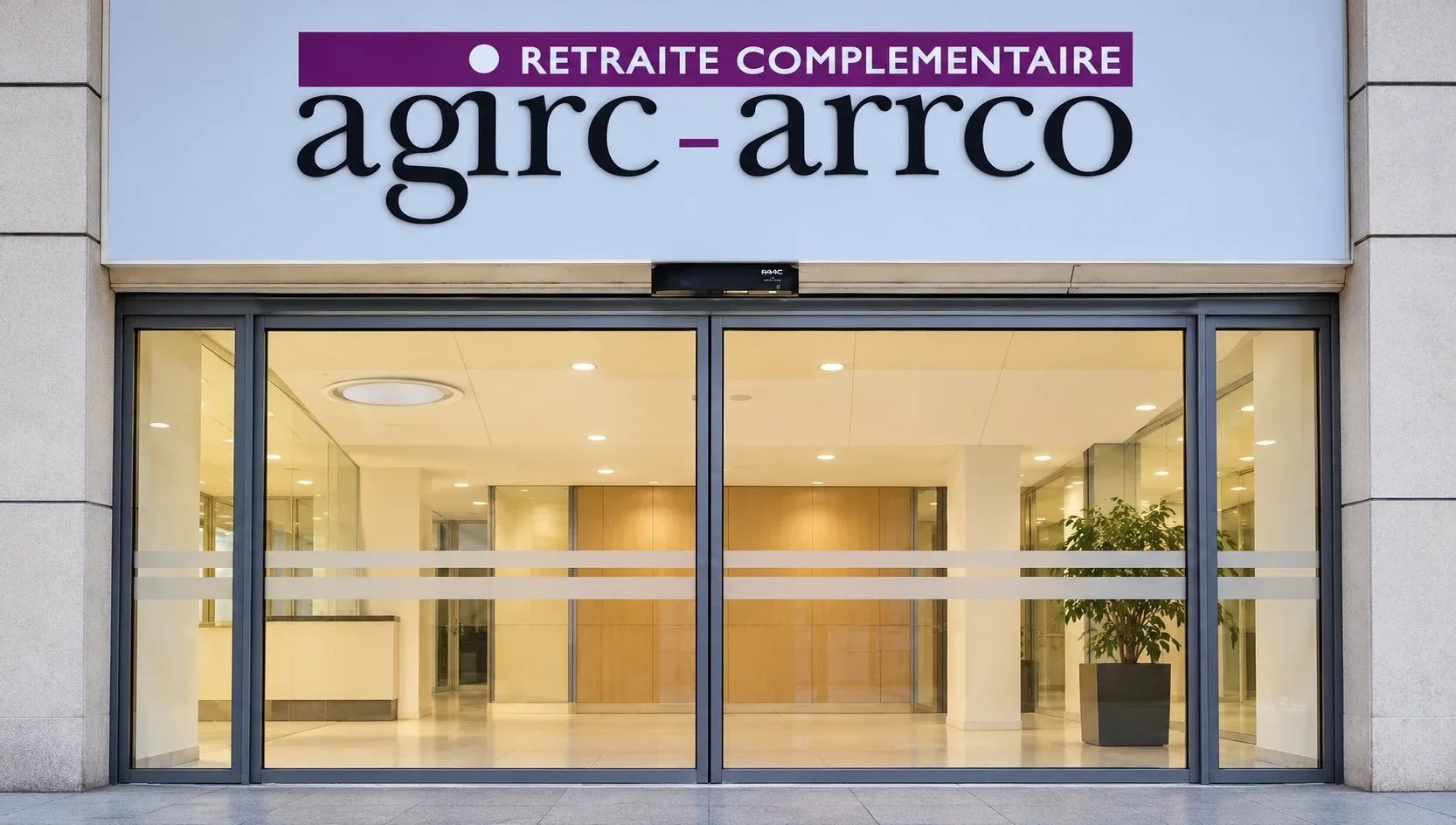 Façade d’un accueil Agirc-Arrco de la retraite complémentaire