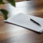 Un contrat signe repose sur une table en bois