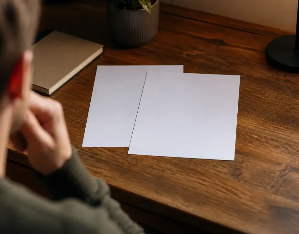 Deux documents administratifs poses a plat sur un bureau