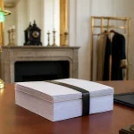 Notaire tend un dossier vers une jeune femme assise